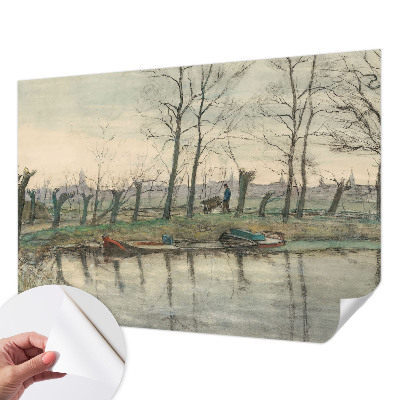 Self-adhesive photo wallpaper with a winter landscape design
