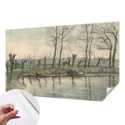Self-adhesive photo wallpaper with a winter landscape design