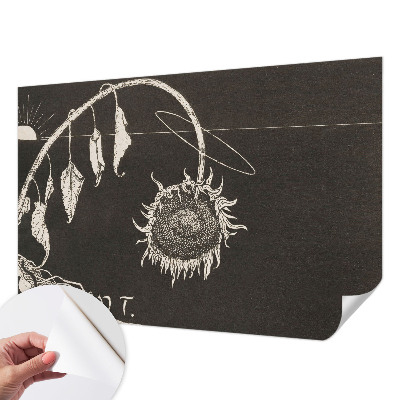 Removable wall mural with a nostalgic sunflower design