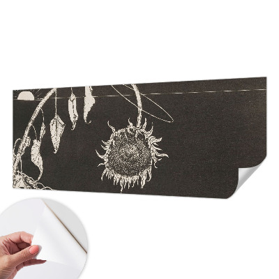 Removable wall mural with a nostalgic sunflower design