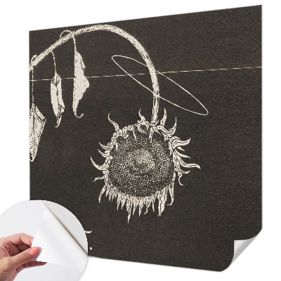 Removable wall mural with a nostalgic sunflower design