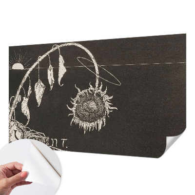 Removable wall mural with a nostalgic sunflower design