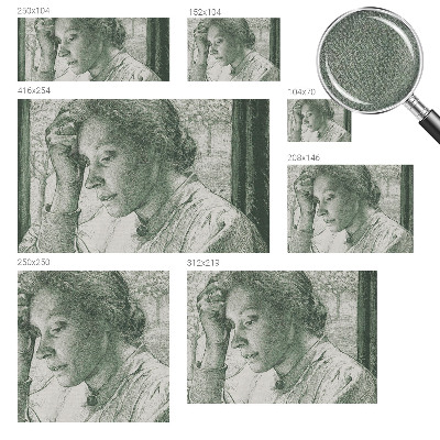 Stick-on wall mural featuring a reflective woman