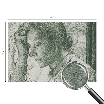 Stick-on wall mural featuring a reflective woman