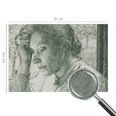 Stick-on wall mural featuring a reflective woman