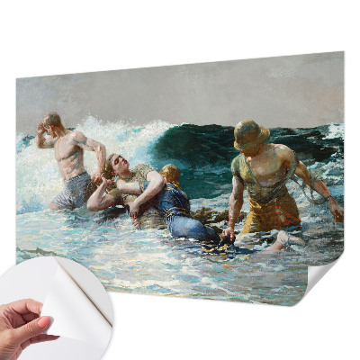 Removable wall mural wallpaper with a naval combat design