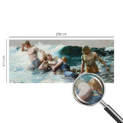 Removable wall mural wallpaper with a naval combat design