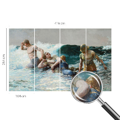 Removable wall mural wallpaper with a naval combat design