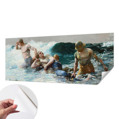 Removable wall mural wallpaper with a naval combat design