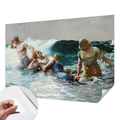 Removable wall mural wallpaper with a naval combat design