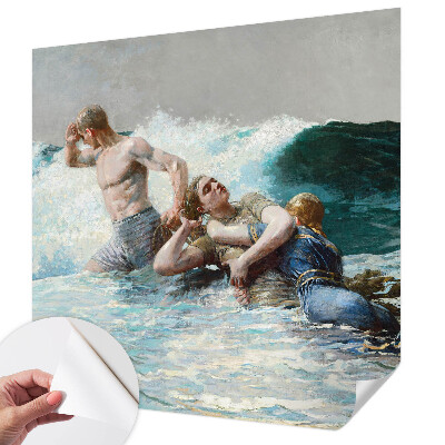 Removable wall mural wallpaper with a naval combat design