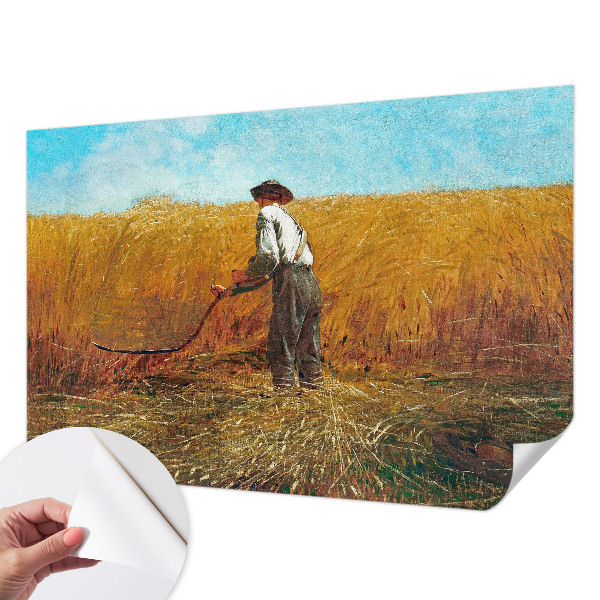 Peel and stick wall mural for bedroom with a 'Harvest in the Sun' design