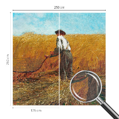 Peel and stick wall mural for bedroom with a 'Harvest in the Sun' design