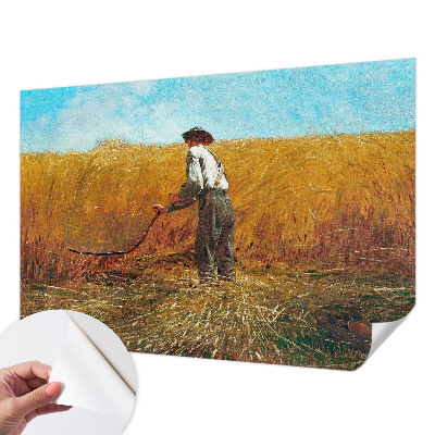 Peel and stick wall mural for bedroom with a 'Harvest in the Sun' design