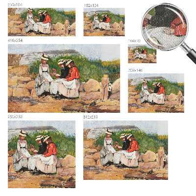 3D wall mural with a summer vacation motif
