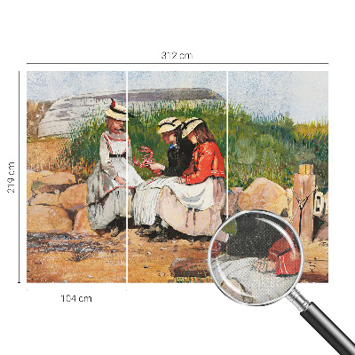 3D wall mural with a summer vacation motif