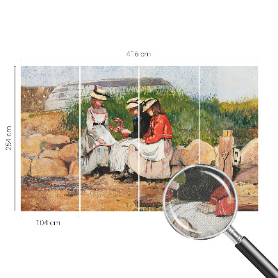 3D wall mural with a summer vacation motif