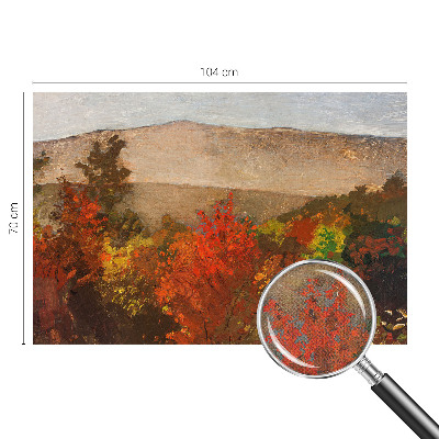 Peel and stick wall mural for kids' room with an autumn panorama motif