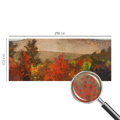 Peel and stick wall mural for kids' room with an autumn panorama motif