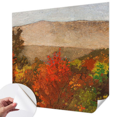 Peel and stick wall mural for kids' room with an autumn panorama motif