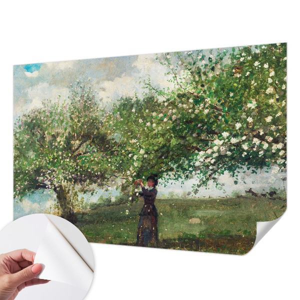 3D photo wallpaper mural with a spring scene