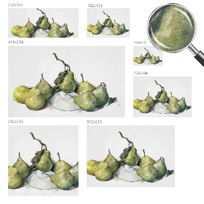Baby room wall mural with a watercolor pears design