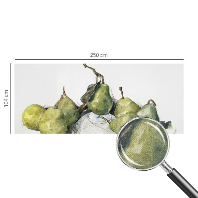 Baby room wall mural with a watercolor pears design