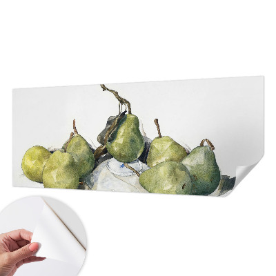 Baby room wall mural with a watercolor pears design