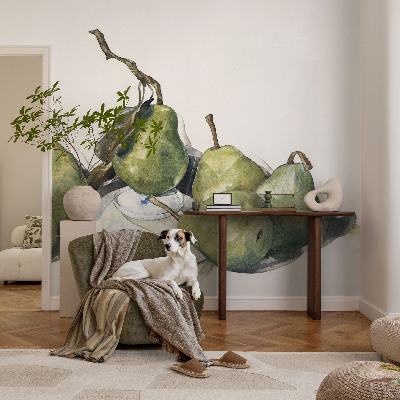 Baby room wall mural Watercolor pears