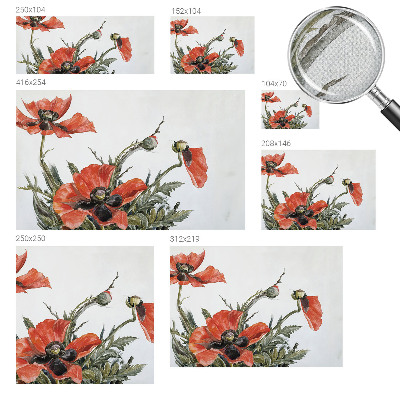 Peel and stick wall mural with red poppies
