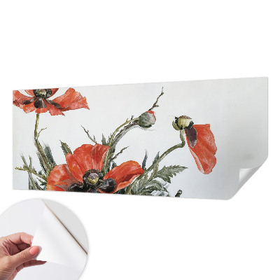 Peel and stick wall mural Red poppies