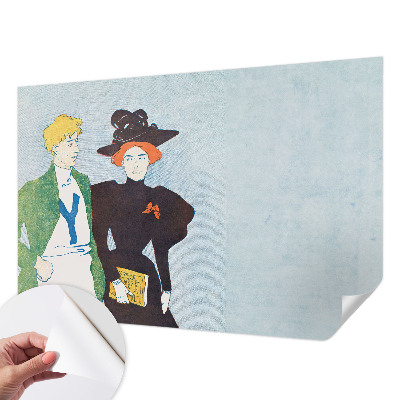 Peel and stick wallpaper mural with a retro style