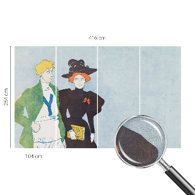 Peel and stick wallpaper mural with a retro style