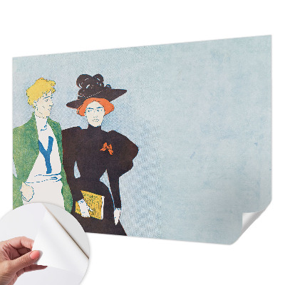 Peel and stick wallpaper mural with a retro style