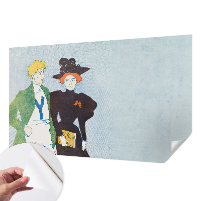 Peel and stick wallpaper mural with a retro style