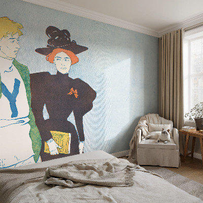 Peel and stick wallpaper mural with a retro style