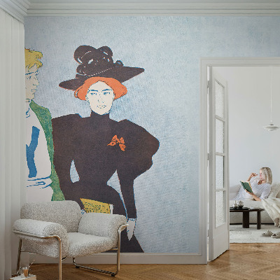 Peel and stick wallpaper mural with a retro style