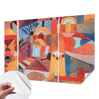 Self-adhesive photo wallpaper with a colorful mosaic design
