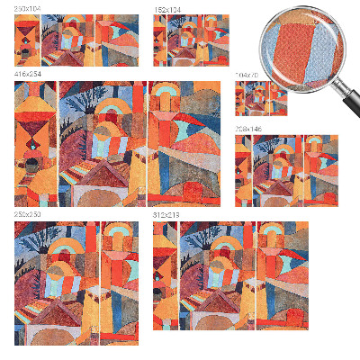 Self-adhesive photo wallpaper with a colorful mosaic design