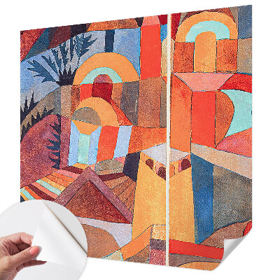 Self-adhesive photo wallpaper with a colorful mosaic design