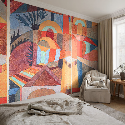 Self-adhesive photo wallpaper with a colorful mosaic design