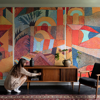 Self-adhesive photo wallpaper with a colorful mosaic design