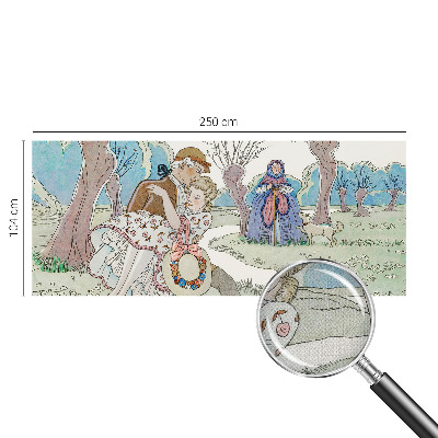 Stick-on wall mural featuring a romantic scene