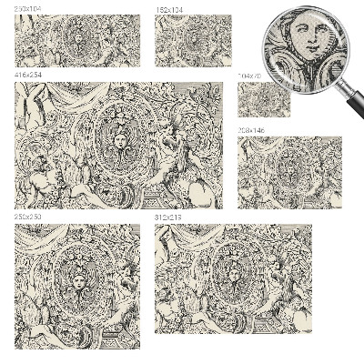 Removable wall mural with an ornate decorative pattern