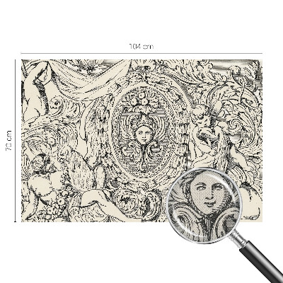 Removable wall mural with an ornate decorative pattern
