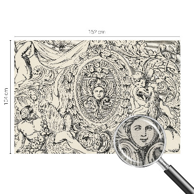 Removable wall mural with an ornate decorative pattern