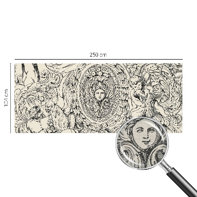 Removable wall mural with an ornate decorative pattern