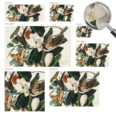 Peel and stick wall mural for bedroom Birds magnolias