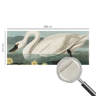 Peel and stick wall mural for kids' room with a swan and water lilies motif