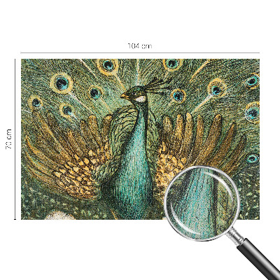 3D photo wallpaper mural featuring a majestic peacock